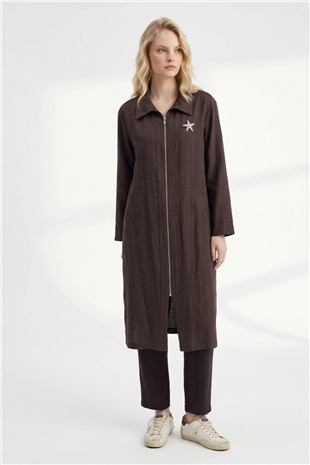 Yaka Aksesuar Detay Kap 15308 Browni