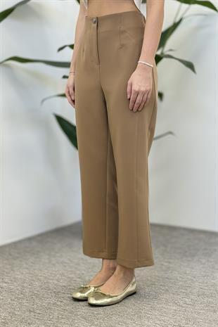 Sentez 5603 Milano Boru Paça Pantolon - Camel
