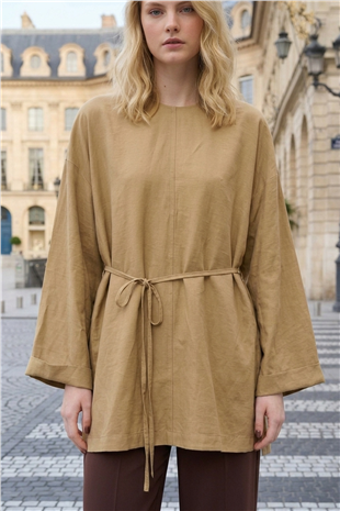 Kol Katlama Detay Tunik 32578 Olive