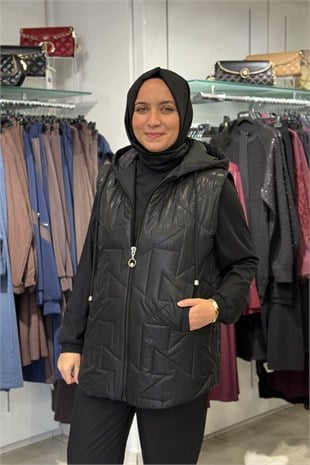 Ghisa Zigzag Desen Yelek 3360 Siyah Yelek GHİSA 