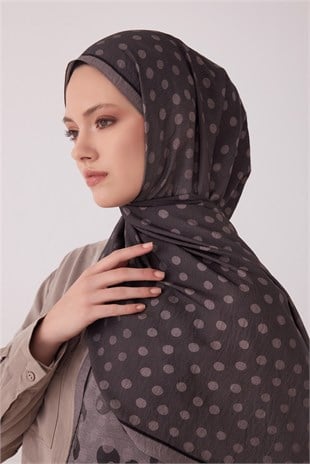 Belli 4438 Puantiye Desenli Lena Şal Sütlü Kahve