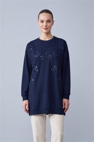 Kelebek Desenli Tunik 10808 F.Navy