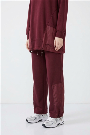 Kapüşon Detaylı Pantolonlu Takım 14539 Burgundy