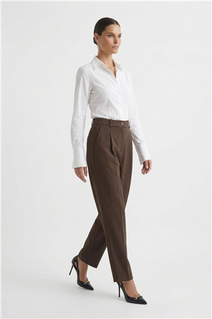 Sentez 5692 Aves Gabardin Pantolon Kahve
