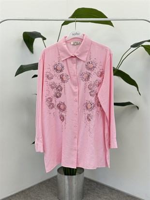 Payet İşlemeli Zarif Tunik 260195 - Pembe