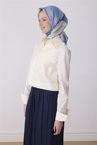 Belli Saf Twill İpek Eşarp 4306D (T) - Bebe Mavisi
