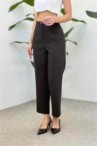 Sentez 5603 Milano Boru Paça Pantolon - Kahve