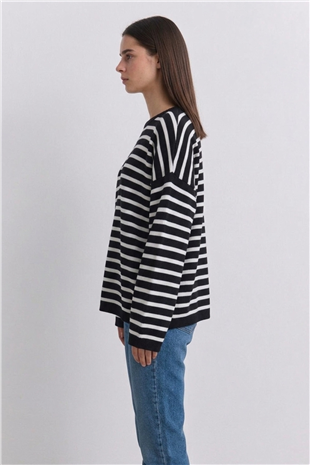 Çizgili Tunik 146049 Siyah - Beyaz