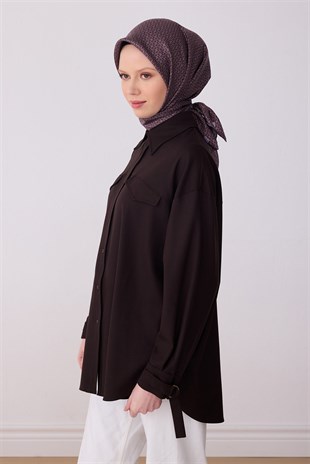 Belli Saf Twill İpek Eşarp 4317D (T) - Mor
