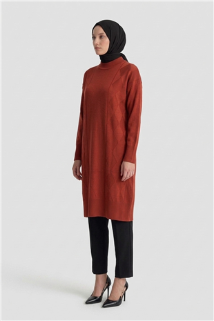 Armine Trend 26KAD406 Baklava Desen Tunik Bordo