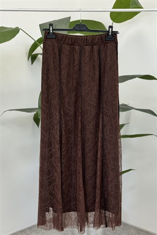 Sentez 5496 Dantelli Etek - Kahve