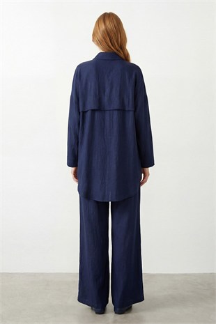 Ön Kat Detaylı Pantolonlu Takım 14466 F.Navy