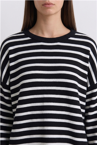 Çizgili Tunik 146049 Siyah - Beyaz