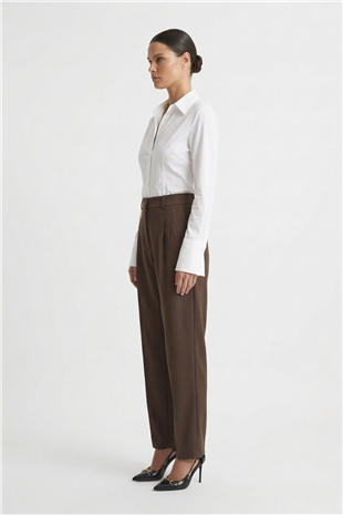 Sentez 5692 Aves Gabardin Pantolon Kahve
