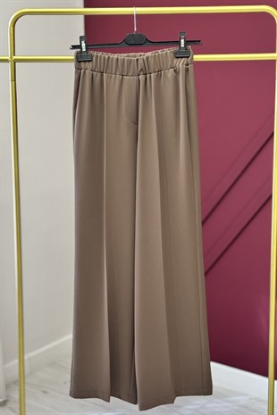 Sentez 5580 Colmar Beli Lastikli Geniş Paça Pantolon - Vizon