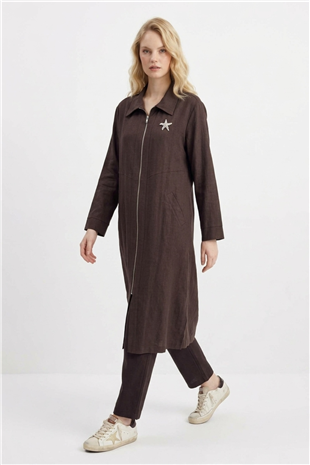 Yaka Aksesuar Detay Kap 15308 Browni