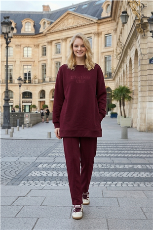 Konik Pantolonlu Burgas Takım 0038442 Bordo