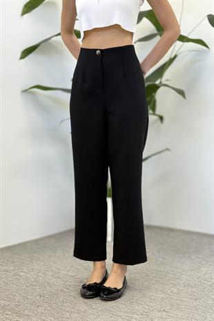 Sentez 5603 Milano Boru Paça Pantolon - Siyah