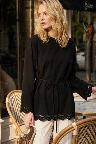 Nakış Detaylı Tunik 32570 Siyah Tunik PUANE 