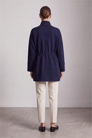 Payet İşlemeli Büzgülü Tunik 10836 F.Navy