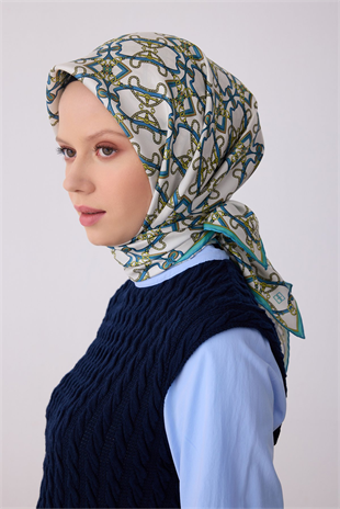 Belli Saf Twill İpek Eşarp 4328D (T) - Mint Yeşili