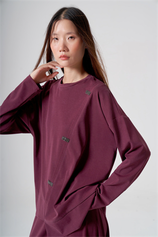 Ceremony 921 Taş Detaylı Kloş Bora Etekli Takım Bordo