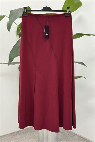 Sentez 5480 Lilium Parçalı Volanlı Etek - Bordo