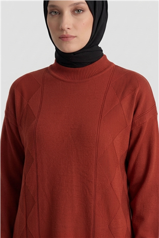 Armine Trend 26KAD406 Baklava Desen Tunik Bordo