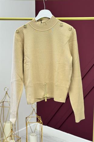 Ghisa 4863 Vatkalı Kısa Tunik - Camel