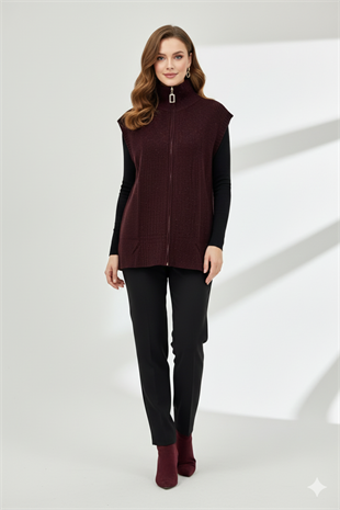 Ghisa 3302 Yelek - Bordo