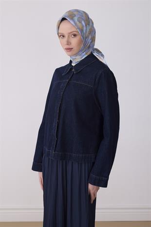 Belli Saf Twill İpek Eşarp 4313D (T) - İndigo
