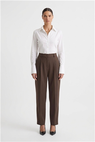 Sentez 5692 Aves Gabardin Pantolon Kahve Pantolon SENTEZ 