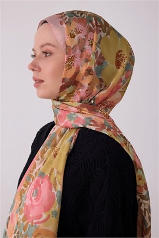 Belli 5386 Soyut Desenli Aura Şal Pembe
