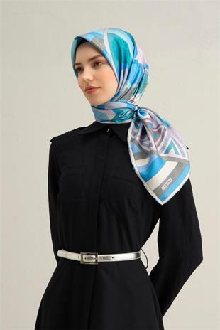 Armine Dj Saf İpek Eşarp 9336D - Mavi