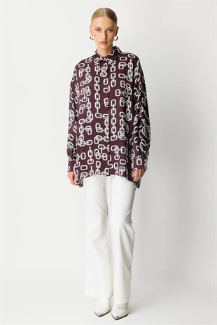 Ghisa 4093 Tunik - Bordo Zincir