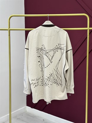 Ceremony 26Y819 Arkasi Baski Detaylı zegna Ceket - Taş
