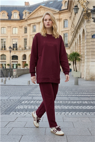 Konik Pantolonlu Burgas Takım 0038442 Bordo