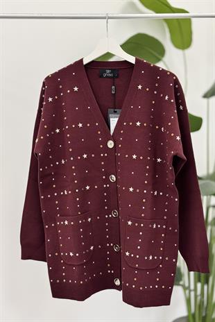 Ghisa 3301 Hırka - Bordo