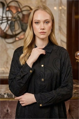 Ghisa Ön Çıtçıt Detaylı Pantolonlu Takım 9491 Siyah