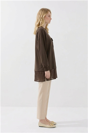Sahte Cep Detaylı Tunik 10811 Browni