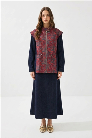 Etnik Desen Etekli Takım 11293 Lacivert