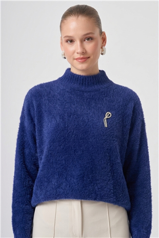 Nuss 102 Balıkçı Yaka Angora Kazak Lacivert