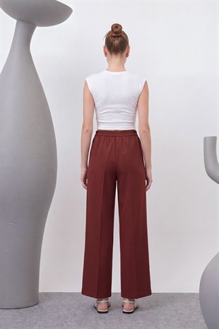 Fermuar Detaylı Pantolon 18228 - Burgundy