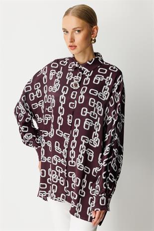 Ghisa 4093 Tunik - Bordo Zincir