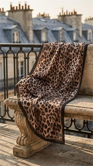 Levidor 39081 Leopar Vella Şal - Kahve Şal LEVİDOR 