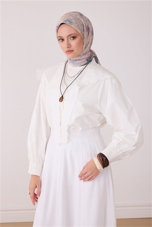 Belli 5175 Çiçek Desenli Rozy Eşarp Zümrüt