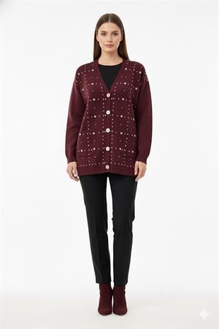 Ghisa 3301 Hırka - Bordo