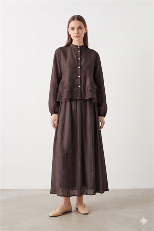 Bluzu Kat Detay Etekli Takım 32502 - Browni