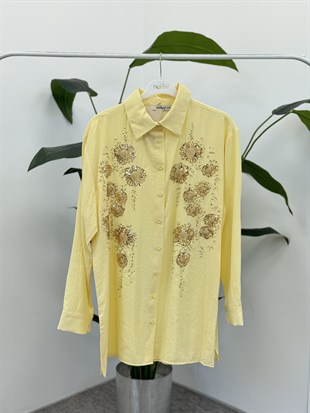 Payet İşlemeli Zarif Tunik 260195 - Sarı