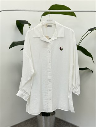 Basic Nakışlı Tunik 260198 - Beyaz